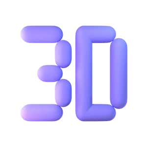 A 3D lettering of the word '3D'