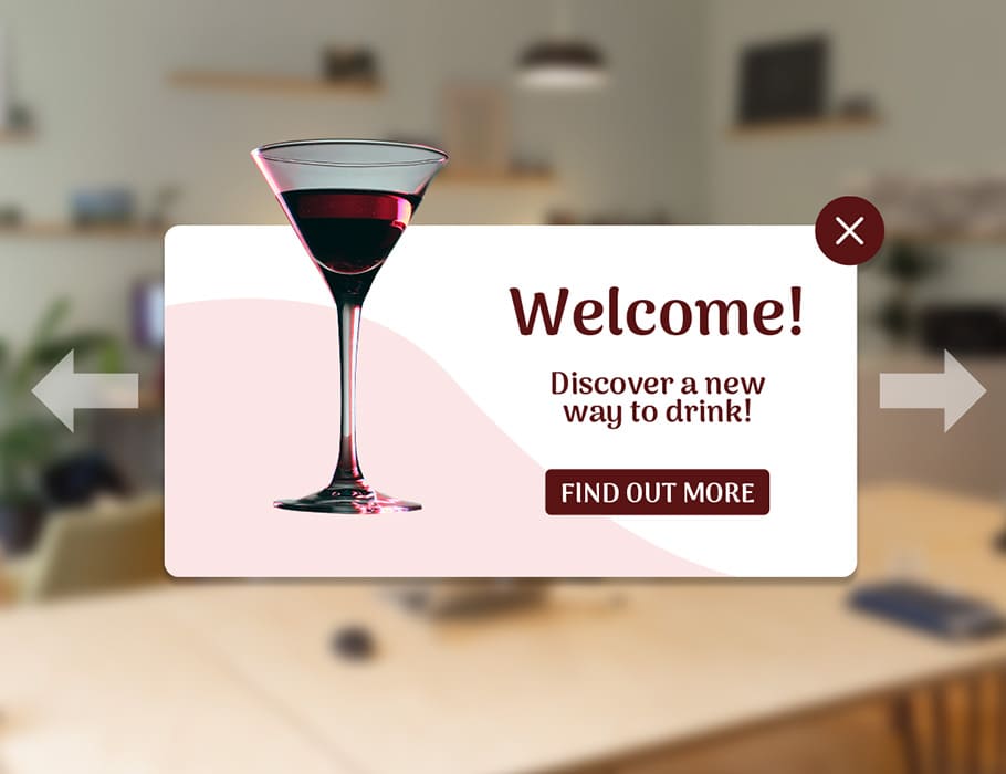 An AR experience, a Landing page explaining more about a new way to drink