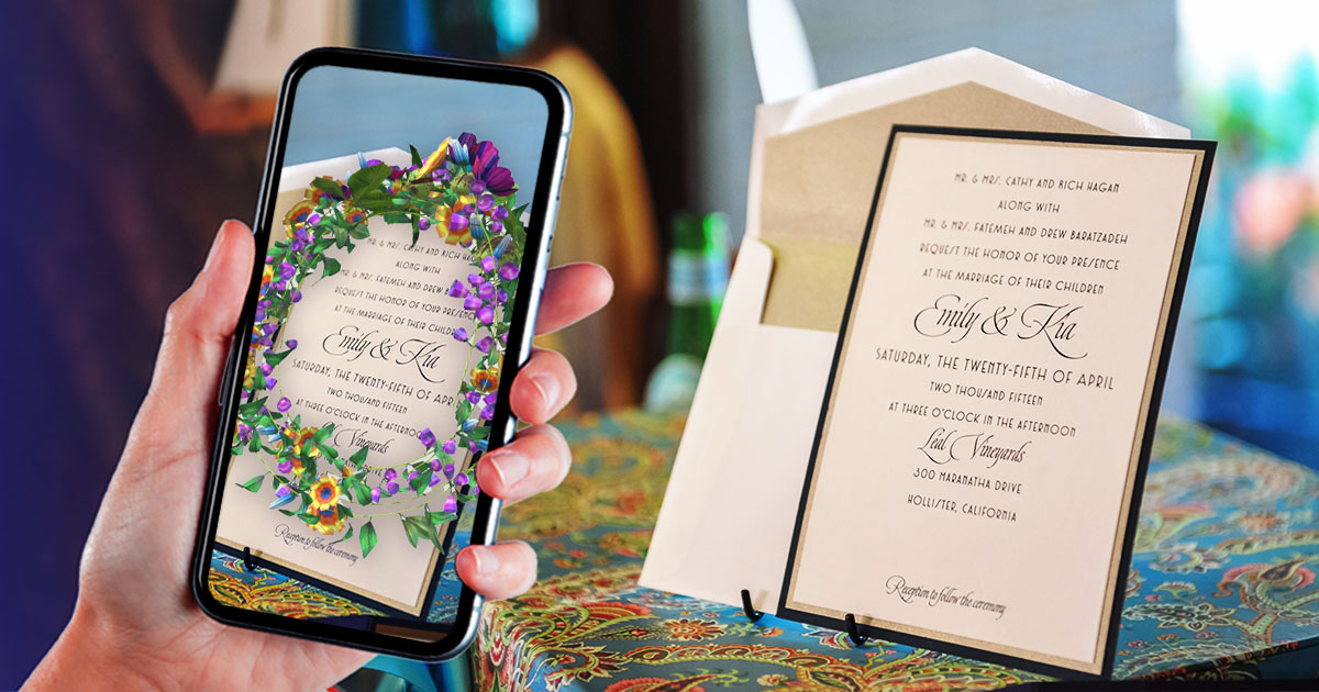Augmented Reality application of greeting cards - printed media