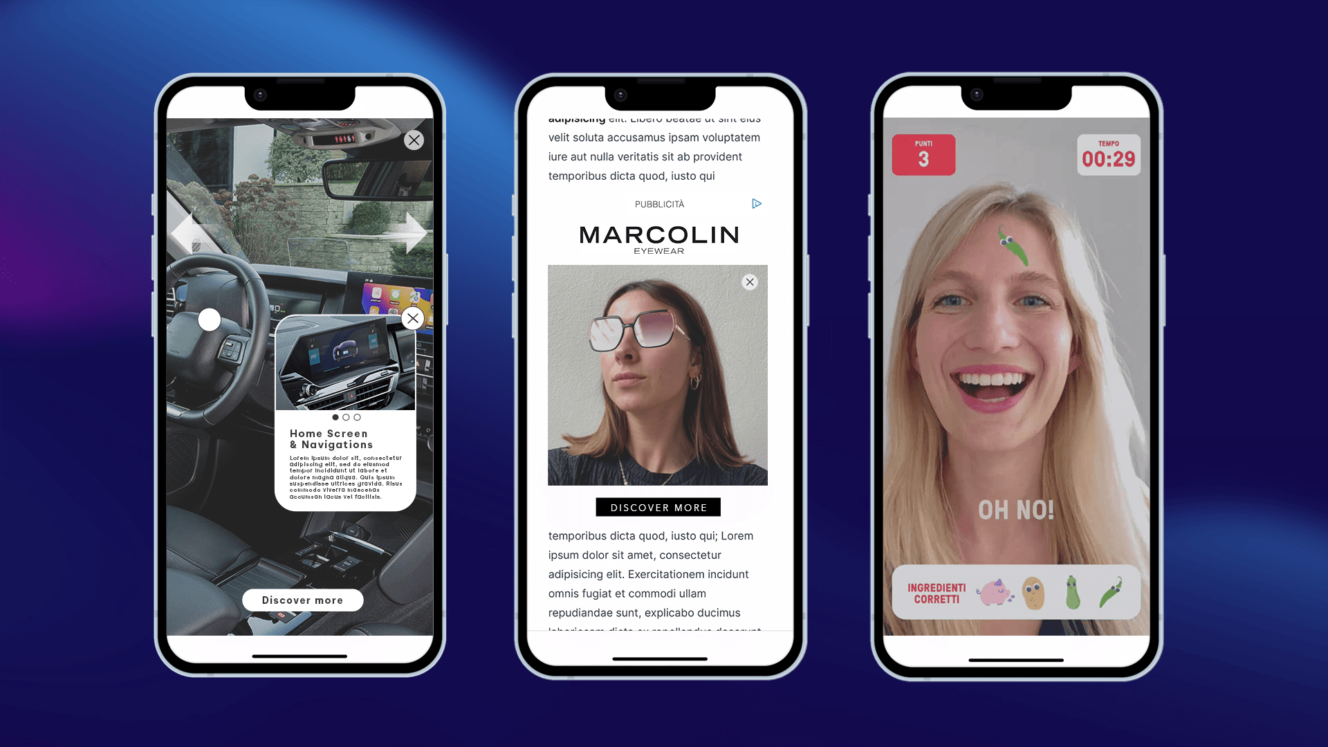 Example of immersive Rich Media applications in Advertising